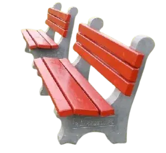 Cemented park bench